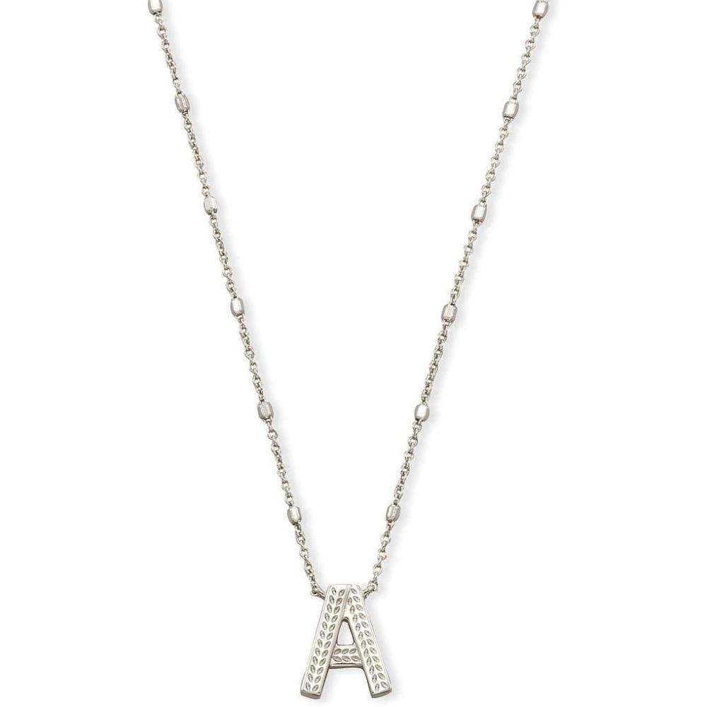 image:imageKendra Scott Letters AZ Pendant Necklace for Women Fashion Jewelry RhodiumPlated BrassLetter A