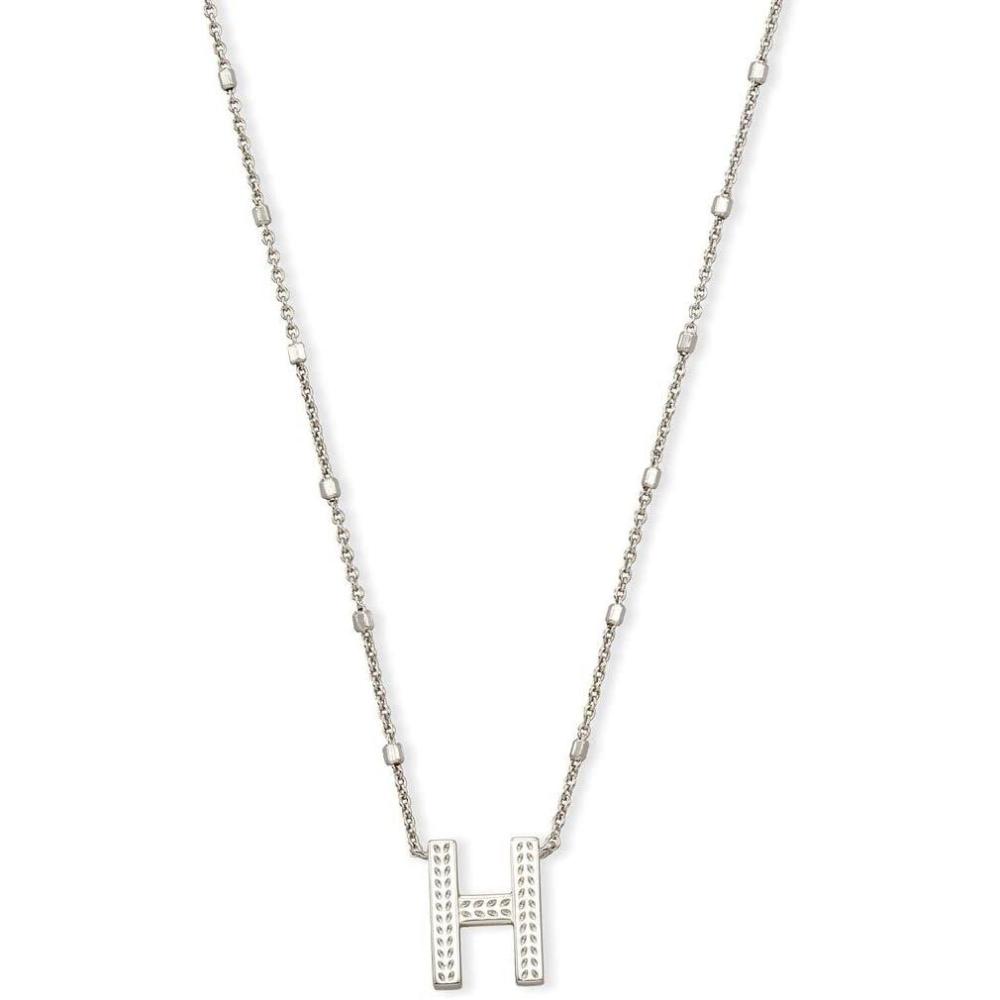 image:imageKendra Scott Letters AZ Pendant Necklace for Women Fashion Jewelry RhodiumPlated BrassLetter H