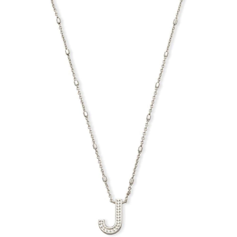 image:imageKendra Scott Letters AZ Pendant Necklace for Women Fashion Jewelry RhodiumPlated BrassLetter J
