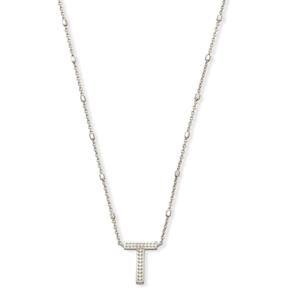 image:imageKendra Scott Letters AZ Pendant Necklace for Women Fashion Jewelry RhodiumPlated BrassLetter T