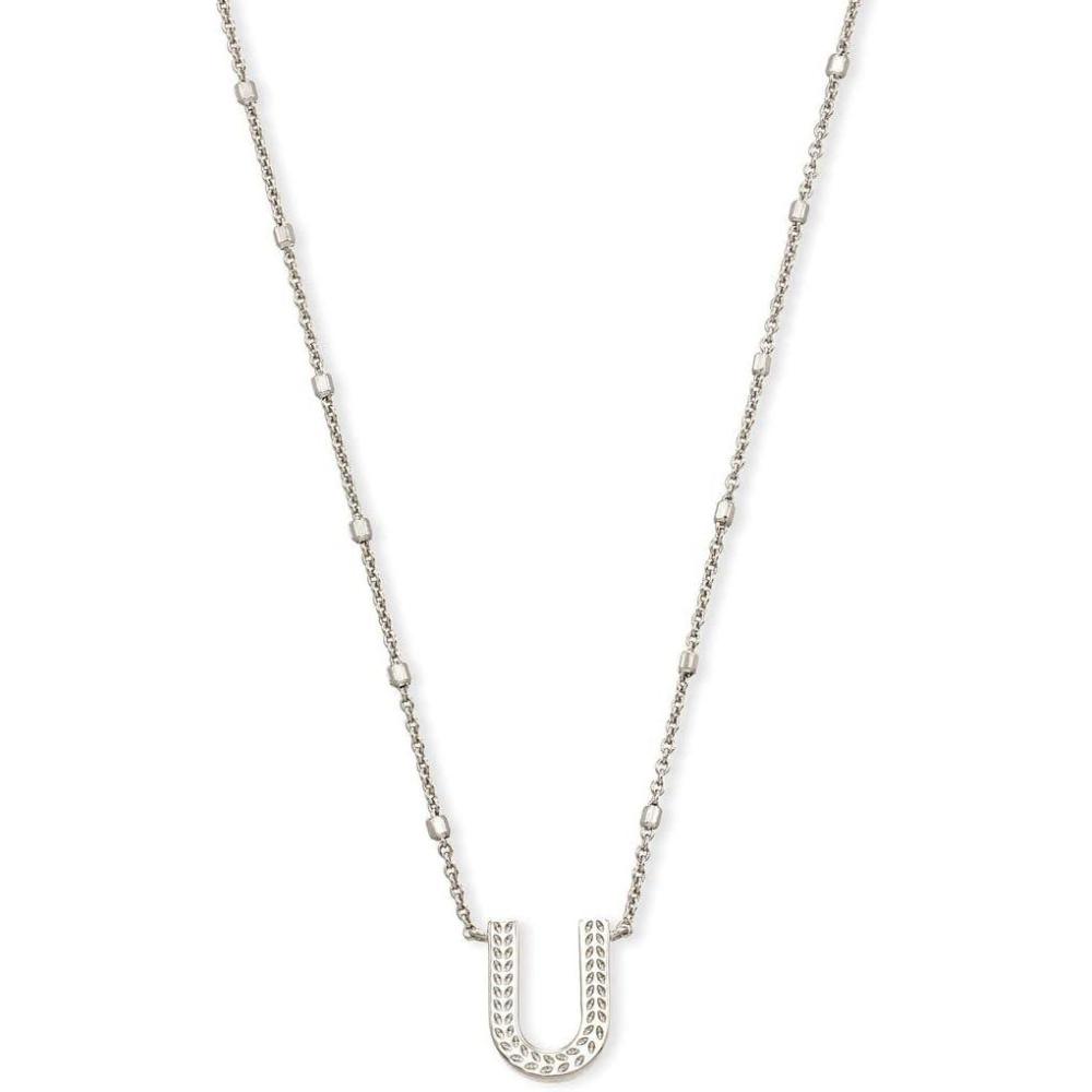 image:imageKendra Scott Letters AZ Pendant Necklace for Women Fashion Jewelry RhodiumPlated BrassLetter U