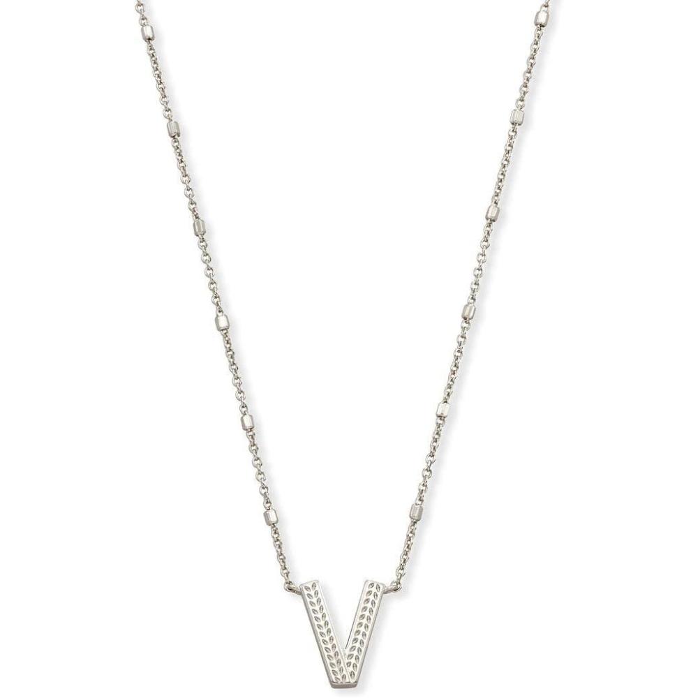 image:imageKendra Scott Letters AZ Pendant Necklace for Women Fashion Jewelry RhodiumPlated BrassLetter V