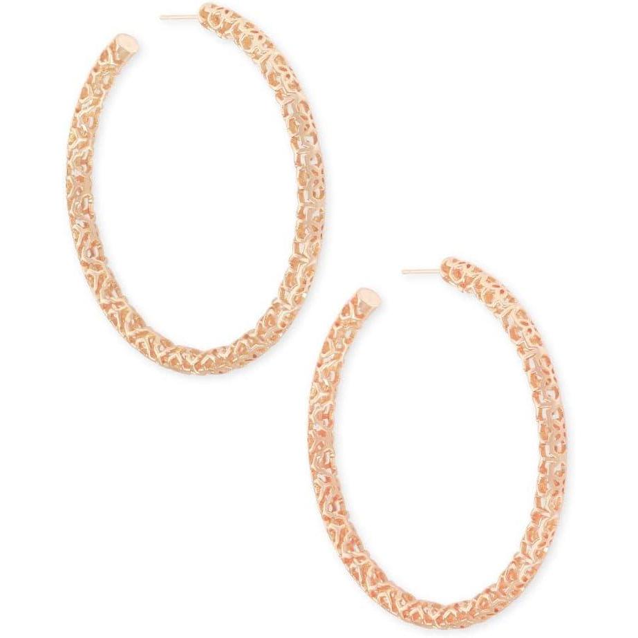 image:imageKendra Scott Maggie 25 Hoop Earrings for Women Fashion JewelryROSE GOLD FILIGREE METAL