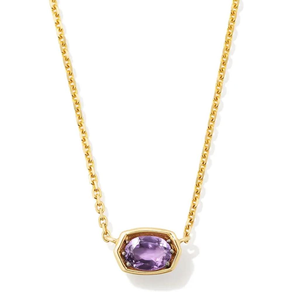 image:imageKendra Scott Marisa 18k Yellow Gold Oval Solitaire Pendant NecklaceAMETHYST