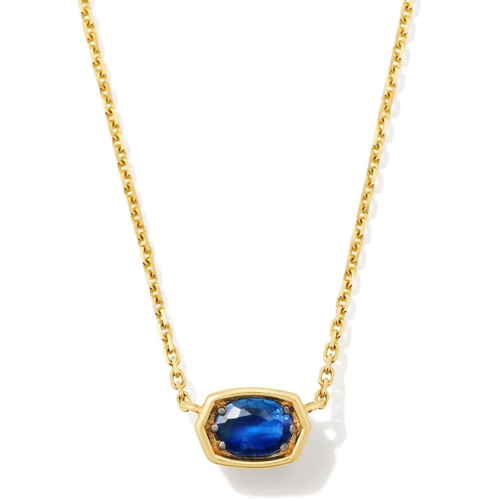 image:imageKendra Scott Marisa 18k Yellow Gold Oval Solitaire Pendant NecklaceBLUE SAPPHIRE