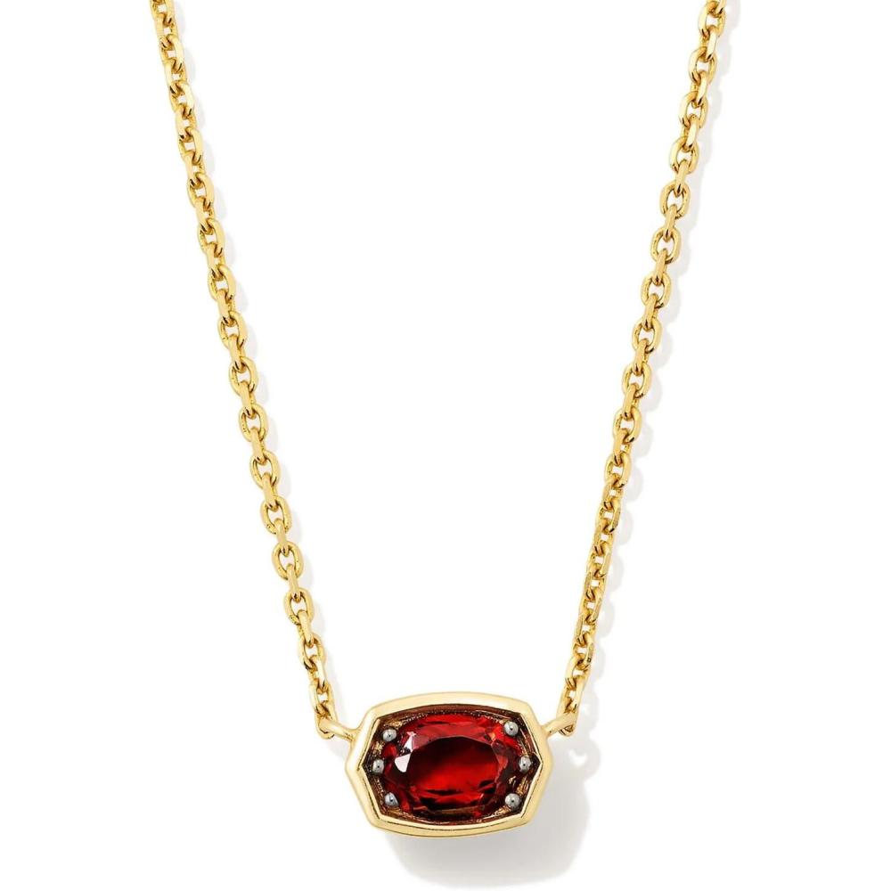 image:imageKendra Scott Marisa 18k Yellow Gold Oval Solitaire Pendant NecklaceGARNET