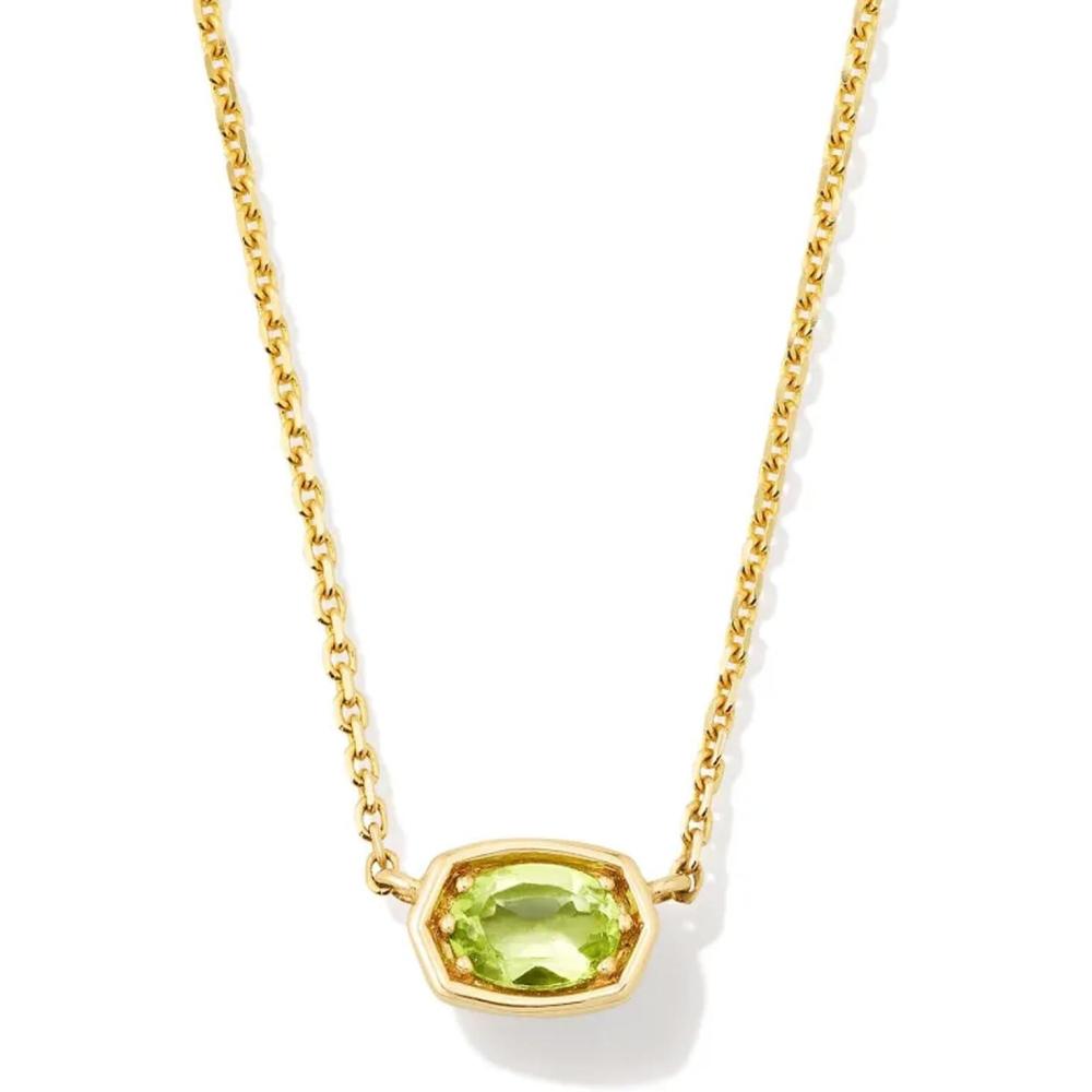 image:imageKendra Scott Marisa 18k Yellow Gold Oval Solitaire Pendant NecklacePERIDOT