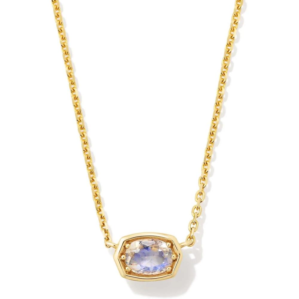 image:imageKendra Scott Marisa 18k Yellow Gold Oval Solitaire Pendant NecklaceRAINBOW MOONSTONE