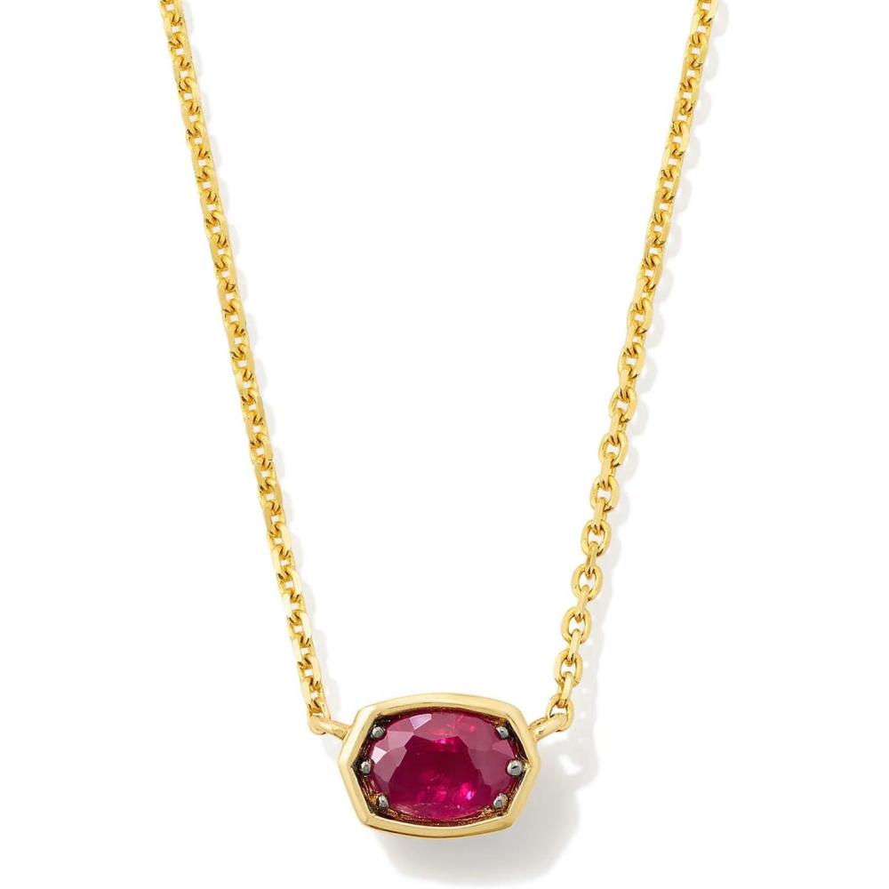 image:imageKendra Scott Marisa 18k Yellow Gold Oval Solitaire Pendant NecklaceRUBY