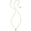 Kendra Scott Crystal Letter Short Pendant Necklace, Fashion Jewelry for Women(Letter A (GOLD-PLATED))