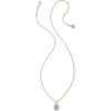 Kendra Scott Crystal Letter Short Pendant Necklace, Fashion Jewelry for Women(Letter B (RHODIUM-PLATED))