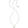 Kendra Scott Crystal Letter Short Pendant Necklace, Fashion Jewelry for Women(Letter C (RHODIUM-PLATED))