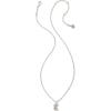 Kendra Scott Crystal Letter Short Pendant Necklace, Fashion Jewelry for Women(Letter E (RHODIUM-PLATED))