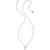 Kendra Scott Crystal Letter Short Pendant Necklace, Fashion Jewelry for Women(Letter F (RHODIUM-PLATED))
