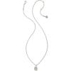 Kendra Scott Crystal Letter Short Pendant Necklace, Fashion Jewelry for Women(Letter G (RHODIUM-PLATED))