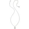 Kendra Scott Crystal Letter Short Pendant Necklace, Fashion Jewelry for Women(Letter H (RHODIUM-PLATED))