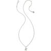 Kendra Scott Crystal Letter Short Pendant Necklace, Fashion Jewelry for Women(Letter K (RHODIUM-PLATED))