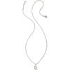 Kendra Scott Crystal Letter Short Pendant Necklace, Fashion Jewelry for Women(Letter Q (RHODIUM-PLATED))