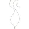 Kendra Scott Crystal Letter Short Pendant Necklace, Fashion Jewelry for Women(Letter R (RHODIUM-PLATED))