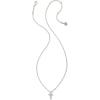 Kendra Scott Crystal Letter Short Pendant Necklace, Fashion Jewelry for Women(Letter T (RHODIUM-PLATED))