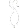 Kendra Scott Crystal Letter Short Pendant Necklace, Fashion Jewelry for Women(Letter U (RHODIUM-PLATED))