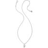 Kendra Scott Crystal Letter Short Pendant Necklace, Fashion Jewelry for Women(Letter V (RHODIUM-PLATED))