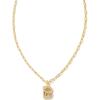 Kendra Scott Crystal Letter Short Pendant Necklace, Fashion Jewelry for Women(Letter B (GOLD-PLATED))