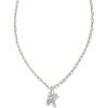 Kendra Scott Crystal Letter Short Pendant Necklace, Fashion Jewelry for Women(Letter K (RHODIUM-PLATED))