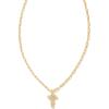 Kendra Scott Crystal Letter Short Pendant Necklace, Fashion Jewelry for Women(Letter T (GOLD-PLATED))