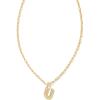 Kendra Scott Crystal Letter Short Pendant Necklace, Fashion Jewelry for Women(Letter U (GOLD-PLATED))