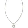 Kendra Scott Crystal Letter Short Pendant Necklace, Fashion Jewelry for Women(Letter U (RHODIUM-PLATED))