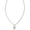Kendra Scott Crystal Letter Short Pendant Necklace, Fashion Jewelry for Women(Letter V (RHODIUM-PLATED))