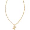 Kendra Scott Crystal Letter Short Pendant Necklace, Fashion Jewelry for Women(Letter X (GOLD-PLATED))