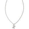 Kendra Scott Crystal Letter Short Pendant Necklace, Fashion Jewelry for Women(Letter X (RHODIUM-PLATED))
