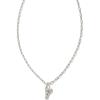 Kendra Scott Crystal Letter Short Pendant Necklace, Fashion Jewelry for Women(Letter Y (RHODIUM-PLATED))