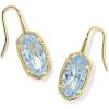 Kendra Scott Lee Luxe Drop Earring, Fashion Jewelry for Women(GOLD-LIGHT BLUE CUBIC ZIRCONIA)