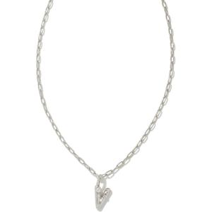 Kendra Scott Crystal Letter Short Pendant Necklace, Fashion Jewelry for Women(Letter V (RHODIUM-PLATED))