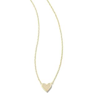 Kendra Scott Framed Ari Heart Pendant Necklace, Fashion Jewelry for Women(GOLD – IRIDESCENT DRUSY)