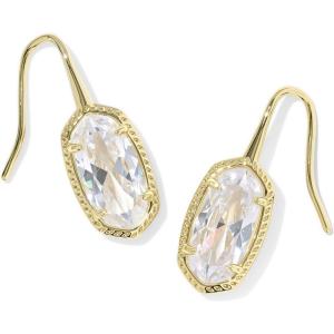 Kendra Scott Lee Luxe Drop Earring, Fashion Jewelry for Women(GOLD-WHITE CUBIC ZIRCONIA)
