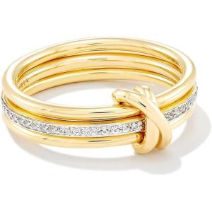 Kendra Scott Tia 18k Gold Vermeil Band Ring in White Sapphire, Fine Jewelry for Women(18K GOLD VERMEIL – WHITE SAPPHIRE)