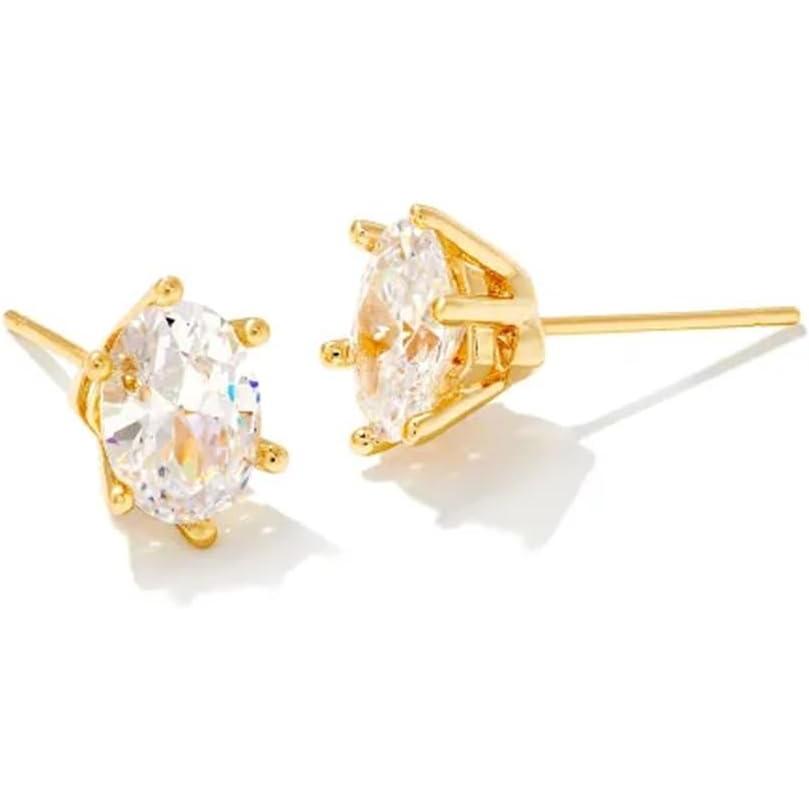 image:imageKendra Scott Cailin Crystal Stud Earrings in White Crystal Fashion Jewelry for WomenGOLD WHITE CUBIC ZIRCONIA