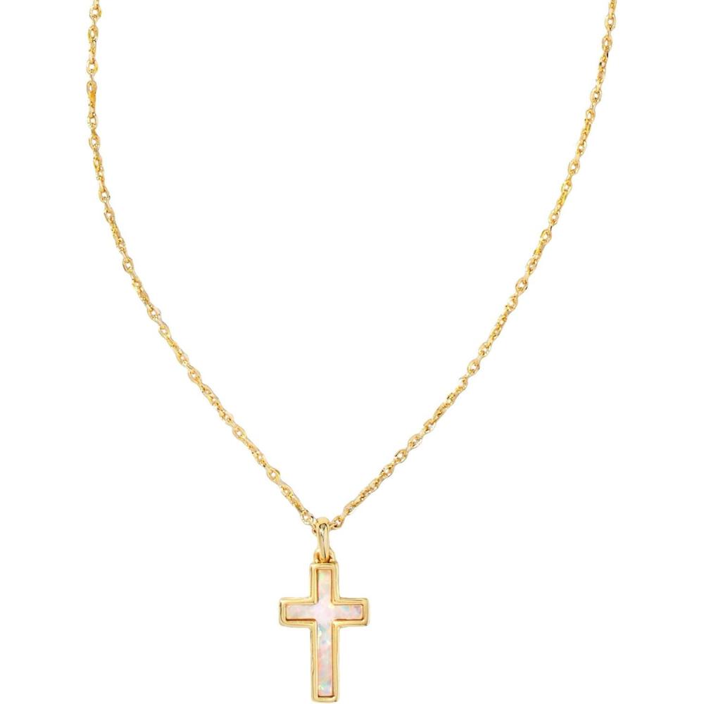 image:imageKendra Scott Cross Pendant Necklace for Women Fashion JewelryGOLD WHITE OPAL