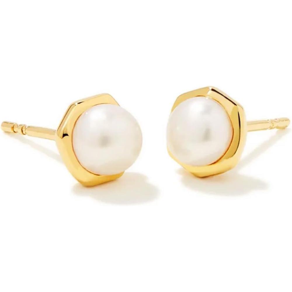image:imageKendra Scott Davie Pearl Stud Earring 18k Gold Vermeil White Pearl