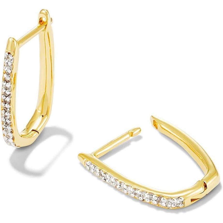 image:imageKendra Scott Ellen Luxe 18k Gold Vermeil Huggie Earrings in White Sapphire Fine Jewelry for Women