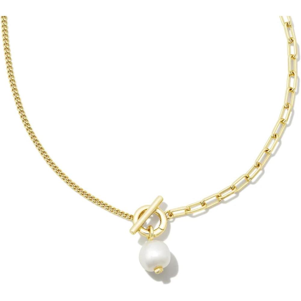 image:imageKendra Scott Leighton Pearl Chain NecklaceGOLD WHITE PEARL