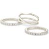 Kendra Scott Livy Rhodium-Plated Rings Set of 3 in White Crystal, Size 8