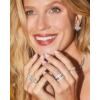 Kendra Scott Livy Rhodium-Plated Rings Set of 3 in White Crystal, Size 8