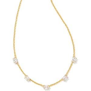Kendra Scott Cailin Crystal Strand Necklace in White Cubic Zirconia, Fashion Jewelry For Women(GOLD – WHITE CUBIC ZIRCONIA)