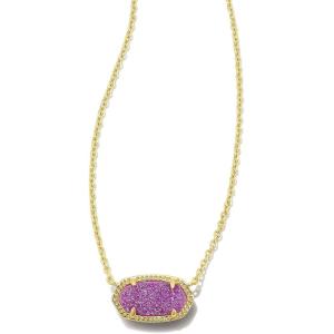 Kendra Scott Elisa Pendant Necklace for Women, Fashion Jewelry, 14k Gold-Plated(GOLD – MULBERRY DRUSY)