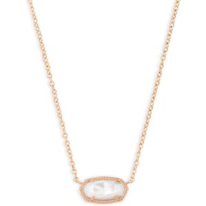 Kendra Scott Elisa Pendant Necklace for Women, Fashion Jewelry, 14k Gold-Plated(ROSE GOLD – IVORY MOTHER OF PEARL)